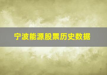 宁波能源股票历史数据