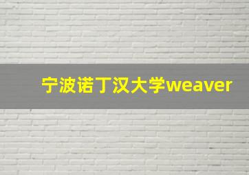 宁波诺丁汉大学weaver