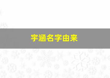 宇涵名字由来