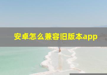 安卓怎么兼容旧版本app