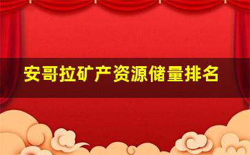 安哥拉矿产资源储量排名