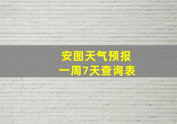 安图天气预报一周7天查询表