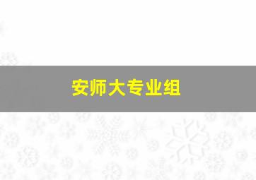 安师大专业组