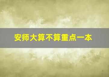 安师大算不算重点一本