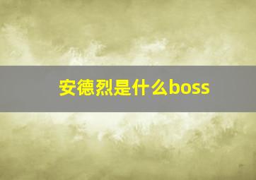 安德烈是什么boss