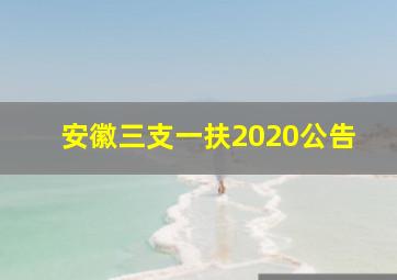 安徽三支一扶2020公告