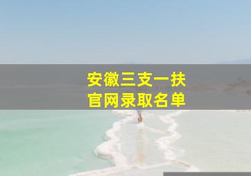 安徽三支一扶官网录取名单