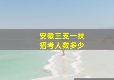 安徽三支一扶招考人数多少