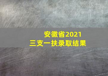 安徽省2021三支一扶录取结果