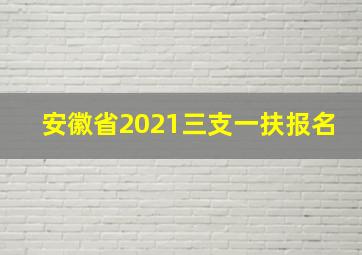 安徽省2021三支一扶报名