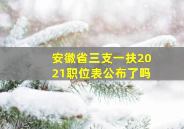 安徽省三支一扶2021职位表公布了吗