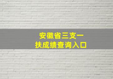 安徽省三支一扶成绩查询入口