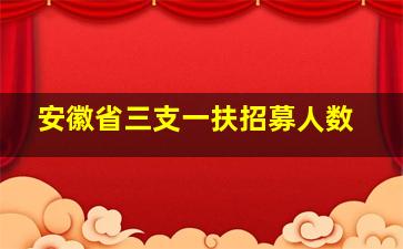 安徽省三支一扶招募人数