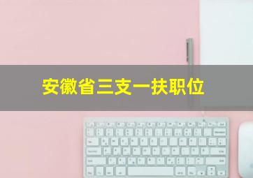 安徽省三支一扶职位