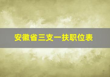 安徽省三支一扶职位表