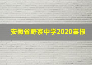 安徽省野寨中学2020喜报