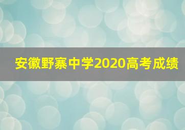 安徽野寨中学2020高考成绩