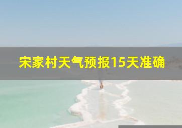 宋家村天气预报15天准确