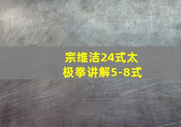 宗维洁24式太极拳讲解5-8式