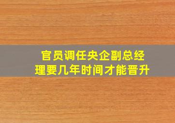 官员调任央企副总经理要几年时间才能晋升