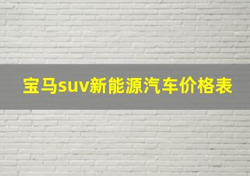 宝马suv新能源汽车价格表