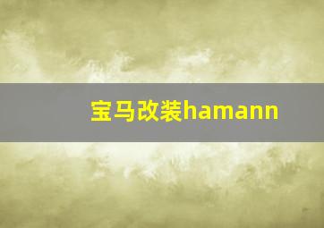 宝马改装hamann