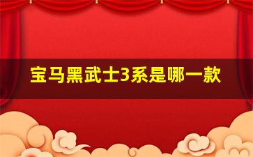 宝马黑武士3系是哪一款