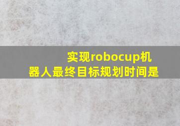 实现robocup机器人最终目标规划时间是