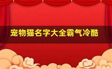 宠物猫名字大全霸气冷酷