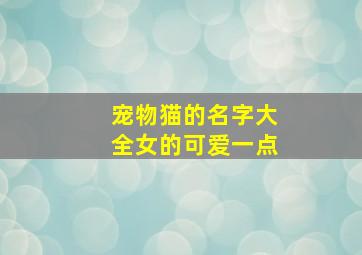 宠物猫的名字大全女的可爱一点