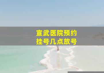 宣武医院预约挂号几点放号