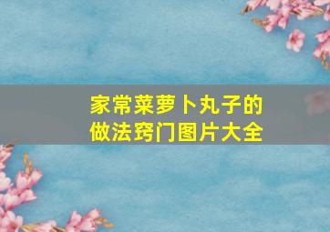 家常菜萝卜丸子的做法窍门图片大全