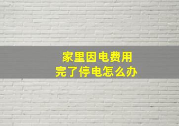 家里因电费用完了停电怎么办