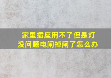 家里插座用不了但是灯没问题电闸掉闸了怎么办