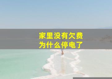 家里没有欠费为什么停电了