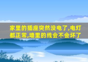 家里的插座突然没电了,电灯都正常,墙里的线会不会坏了