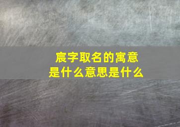 宸字取名的寓意是什么意思是什么