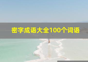 密字成语大全100个词语