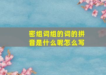 密组词组的词的拼音是什么呢怎么写