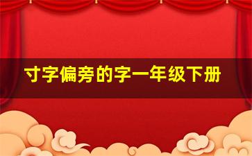 寸字偏旁的字一年级下册