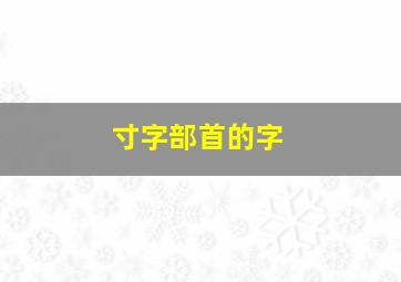 寸字部首的字