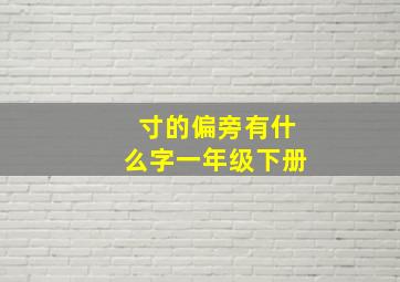 寸的偏旁有什么字一年级下册