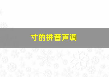 寸的拼音声调