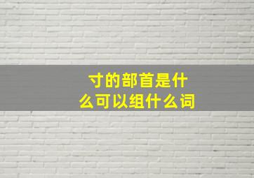 寸的部首是什么可以组什么词