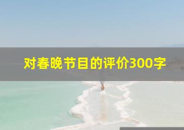 对春晚节目的评价300字