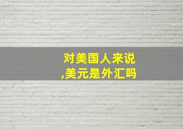 对美国人来说,美元是外汇吗