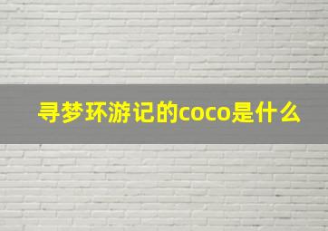 寻梦环游记的coco是什么