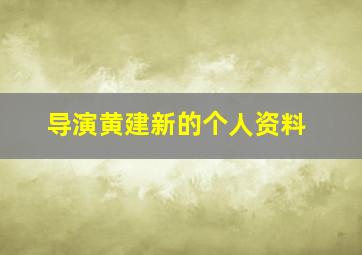 导演黄建新的个人资料