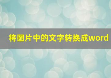 将图片中的文字转换成word