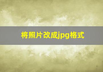 将照片改成jpg格式